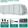 imageYITAHOME 1840FT RV Cover Travel Trailer Cover Super Thick Waterproof Windproof AntiUV RipStop Camper Cover Motorhome Covers with Tongue Jack Cover4 Tire Covers2 Long StrapsGrey