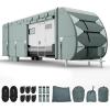 imageYITAHOME 1840FT RV Cover Travel Trailer Cover Super Thick Waterproof Windproof AntiUV RipStop Camper Cover Motorhome Covers with Tongue Jack Cover4 Tire Covers2 Long StrapsGrey