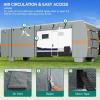 imageYITAHOME 1840FT RV Cover Travel Trailer Cover Super Thick Waterproof Windproof AntiUV RipStop Camper Cover Motorhome Covers with Tongue Jack Cover4 Tire Covers2 Long StrapsOrange Gray