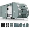 imageYITAHOME 1840FT RV Cover Travel Trailer Cover Super Thick Waterproof Windproof AntiUV RipStop Camper Cover Motorhome Covers with Tongue Jack Cover4 Tire Covers2 Long StrapsGrey