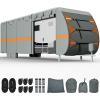 imageYITAHOME 1840FT RV Cover Travel Trailer Cover Super Thick Waterproof Windproof AntiUV RipStop Camper Cover Motorhome Covers with Tongue Jack Cover4 Tire Covers2 Long StrapsOrange Gray