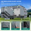 imageYITAHOME 1840FT RV Cover Travel Trailer Cover Super Thick Waterproof Windproof AntiUV RipStop Camper Cover Motorhome Covers with Tongue Jack Cover4 Tire Covers2 Long StrapsBlack Grey