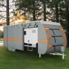 imageYITAHOME 2022FT Travel Trailer Cover RV Cover Camper Cover Super Thick Waterproof Windproof AntiUV RipStop Motorhome Covers with 2 Long Straps 4 Tire Covers Tongue Jack Cover