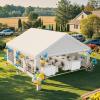 imageYITAHOME 20x20 ft Party Tent Heavy Duty Wedding Event Shelters Outdoor Upgraded Galvanized Canopy with Large White Roof Removable PVC Sidewalls ampamp 3 Storage BagsStraight