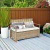 imageYITAHOME 230 Gal Outdoor Storage Box XXL AllWeather Wicker Deck Box for Patio Furniture Cushions Pool Accessories and Garden Tools  GreyBeige