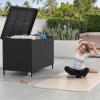 imageYITAHOME 230 Gal Outdoor Storage Box XXL AllWeather Wicker Deck Box for Patio Furniture Cushions Pool Accessories and Garden Tools  GreyBlack