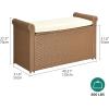imageYITAHOME 230 Gal Outdoor Storage Box XXL AllWeather Wicker Deck Box for Patio Furniture Cushions Pool Accessories and Garden Tools  GreyBrown