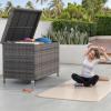 imageYITAHOME 230 Gal Outdoor Storage Box XXL AllWeather Wicker Deck Box for Patio Furniture Cushions Pool Accessories and Garden Tools  GreyGrey