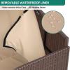 imageYITAHOME 230 Gallon Deck Box XXL Wicker Outdoor Storage Box AllWeather Storage Organizer for Patio Furniture Outdoor Cushions Pool Storage and Garden Tools GreyBrown