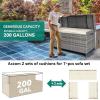 imageYITAHOME 230 Gallon Deck Box XXL Wicker Outdoor Storage Box AllWeather Storage Organizer for Patio Furniture Outdoor Cushions Pool Storage and Garden Tools GreyGrey