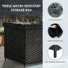 imageYITAHOME 230 Gallon Deck Box XXL Wicker Outdoor Storage Box AllWeather Storage Organizer for Patio Furniture Outdoor Cushions Pool Storage and Garden Tools GreyBlack