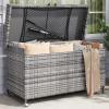 imageYITAHOME 230 Gallon Deck Box XXL Wicker Outdoor Storage Box AllWeather Storage Organizer for Patio Furniture Outdoor Cushions Pool Storage and Garden Tools GreyGrey