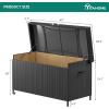 imageYITAHOME 230 Gallon Deck Box XXL Wicker Outdoor Storage Box AllWeather Storage Organizer for Patio Furniture Outdoor Cushions Pool Storage and Garden Tools GreyBlack
