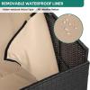 imageYITAHOME 230 Gallon Deck Box XXL Wicker Outdoor Storage Box AllWeather Storage Organizer for Patio Furniture Outdoor Cushions Pool Storage and Garden Tools GreyBlack
