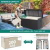 imageYITAHOME 230 Gallon Deck Box XXL Wicker Outdoor Storage Box AllWeather Storage Organizer for Patio Furniture Outdoor Cushions Pool Storage and Garden Tools GreyBlack