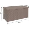 imageYITAHOME 230 Gallon Deck Box XXL Wicker Outdoor Storage Box AllWeather Storage Organizer for Patio Furniture Outdoor Cushions Pool Storage and Garden Tools GreyBrown