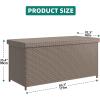 imageYITAHOME 230 Gallon XXL Deck Box AllWeather Wicker Outdoor Storage Box PE Rattan Storage Bin for Patio Furniture Outdoor Cushions Pool Storage and Garden Tools  GreyBrown
