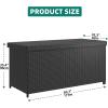 imageYITAHOME 230 Gallon XXL Deck Box AllWeather Wicker Outdoor Storage Box PE Rattan Storage Bin for Patio Furniture Outdoor Cushions Pool Storage and Garden Tools  GreyBlack