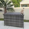 imageYITAHOME 230 Gallon XXL Deck Box AllWeather Wicker Outdoor Storage Box PE Rattan Storage Bin for Patio Furniture Outdoor Cushions Pool Storage and Garden Tools  GreyGrey