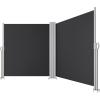 imageYITAHOME 236X 63 Double Side Awning Retractable Side Awning Privacy Screen Fence Waterproof UVResistant Privacy Awning Outdoor for Garden GrayBlack