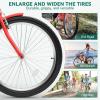 imageYITAHOME 24 ampamp 26 Inch Beach Cruiser Bike 7 Speed ampamp Single Speed Commute Bike StepThrough Bicycle for Adult Women ampamp Men Steel Frame Cruiser Bike with Full Front ampamp Rear FendersOrange