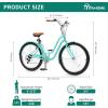 imageYITAHOME 24 ampamp 26 Inch Beach Cruiser Bike 7 Speed ampamp Single Speed Commute Bike StepThrough Bicycle for Adult Women ampamp Men Steel Frame Cruiser Bike with Full Front ampamp Rear FendersMint Green