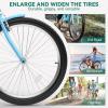 imageYITAHOME 24 ampamp 26 Inch Beach Cruiser Bike 7 Speed ampamp Single Speed Commute Bike StepThrough Bicycle for Adult Women ampamp Men Steel Frame Cruiser Bike with Full Front ampamp Rear FendersLight Blue