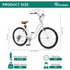 imageYITAHOME 24 ampamp 26 Inch Beach Cruiser Bike 7 Speed ampamp Single Speed Commute Bike StepThrough Bicycle for Adult Women ampamp Men Steel Frame Cruiser Bike with Full Front ampamp Rear FendersWhite