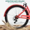imageYITAHOME 24 ampamp 26 Inch Beach Cruiser Bike 7 Speed ampamp Single Speed Commute Bike StepThrough Bicycle for Adult Women ampamp Men Steel Frame Cruiser Bike with Full Front ampamp Rear FendersOrange