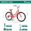 imageYITAHOME 24 ampamp 26 Inch Beach Cruiser Bike 7 Speed ampamp Single Speed Commute Bike StepThrough Bicycle for Adult Women ampamp Men Steel Frame Cruiser Bike with Full Front ampamp Rear FendersOrange