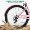 imageYITAHOME 24 ampamp 26 Inch Beach Cruiser Bike 7 Speed ampamp Single Speed Commute Bike StepThrough Bicycle for Adult Women ampamp Men Steel Frame Cruiser Bike with Full Front ampamp Rear FendersPink