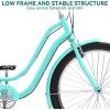 imageYITAHOME 24 ampamp 26 Inch Beach Cruiser Bike 7 Speed ampamp Single Speed Commute Bike StepThrough Bicycle for Adult Women ampamp Men Steel Frame Cruiser Bike with Full Front ampamp Rear FendersMint Green