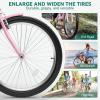 imageYITAHOME 24 ampamp 26 Inch Beach Cruiser Bike 7 Speed ampamp Single Speed Commute Bike StepThrough Bicycle for Adult Women ampamp Men Steel Frame Cruiser Bike with Full Front ampamp Rear FendersPink