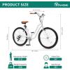 imageYITAHOME 24 ampamp 26 Inch Beach Cruiser Bike 7 Speed ampamp Single Speed Commute Bike StepThrough Bicycle for Adult Women ampamp Men Steel Frame Cruiser Bike with Full Front ampamp Rear FendersWhite