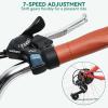 imageYITAHOME 24 ampamp 26 Inch Beach Cruiser Bike 7 Speed ampamp Single Speed Commute Bike StepThrough Bicycle for Adult Women ampamp Men Steel Frame Cruiser Bike with Full Front ampamp Rear FendersOrange