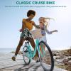 imageYITAHOME 24 ampamp 26 Inch Beach Cruiser Bike for Women 1 ampamp 7 Speed Commute Bike for Adults Womens Bicycle with Adjustable Seat Multiple Color