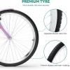 imageYITAHOME 24 ampamp 26 Inch Beach Cruiser Bike for Women 1 ampamp 7 Speed Commute Bike for Adults Womens Bicycle with Adjustable Seat Multiple ColorLight Purple