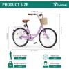 imageYITAHOME 24 ampamp 26 Inch Beach Cruiser Bike for Women 1 ampamp 7 Speed Commute Bike for Adults Womens Bicycle with Adjustable Seat Multiple ColorLight Purple