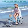 imageYITAHOME 24 ampamp 26 Inch Beach Cruiser Bike for Women 1 ampamp 7 Speed Commute Bike for Adults Womens Bicycle with Adjustable Seat Multiple ColorLight Blue