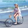 imageYITAHOME 24 ampamp 26 Inch Beach Cruiser Bike for Women 1 ampamp 7 Speed Commute Bike for Adults Womens Bicycle with Adjustable Seat Multiple ColorLight Blue