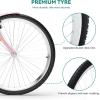 imageYITAHOME 24 ampamp 26 Inch Beach Cruiser Bike for Women 1 ampamp 7 Speed Commute Bike for Adults Womens Bicycle with Adjustable Seat Multiple ColorPink