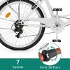 imageYITAHOME 24 ampamp 26 Inch Beach Cruiser Bike for Women 1 ampamp 7 Speed Commute Bike for Adults Womens Bicycle with Adjustable Seat Multiple ColorWhite