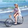 imageYITAHOME 24 ampamp 26 Inch Beach Cruiser Bike for Women 1 ampamp 7 Speed Commute Bike for Adults Womens Bicycle with Adjustable Seat Multiple ColorWhite