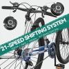 imageYITAHOME 26 Inch Mountain Bike for Men Women 21Speed Adult Bicycle Double Disc Brake Front Suspension Fork Aluminum Frame MTB for AdultsGrey