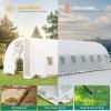 imageYITAHOME 26x10x7ft Greenhouse Extra Large Heavy Duty Large 2 Swing Doors Walkin Greenhouses Tunnel Green Houses Outdoor 14 Windows Gardening Upgraded Galvanized Steel Garden WhiteWhite