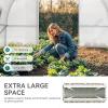 imageYITAHOME 26x10x7ft Greenhouse Extra Large Heavy Duty Large 2 Swing Doors Walkin Greenhouses Tunnel Green Houses Outdoor 14 Windows Gardening Upgraded Galvanized Steel Garden WhiteWhite