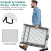 imageYITAHOME 2in1 Metal Folding Table for Grill 6Ft Design for Camping Heavy Duty Folding Grill Table for Outside Cooking BBQ and Picnics White