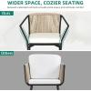 imageYITAHOME 3 Piece Bistro Set Outdoor with Thick CushionsampampTable AllWeather Patio Conversation Set with Stackable Chairs 3 Piece Patio Set Outdoor Furniture for Balcony Backyard Pool Porch Deck  Beige