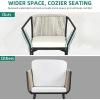 imageYITAHOME 3 Piece Bistro Set Outdoor with Thick CushionsampampTable AllWeather Patio Conversation Set with Stackable Chairs 3 Piece Patio Set Outdoor Furniture for Balcony Backyard Pool  Grayish White3PCS Bistro Set