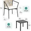imageYITAHOME 3 Piece Bistro Set Outdoor with Thick CushionsampampTable AllWeather Patio Conversation Set with Stackable Chairs 3 Piece Patio Set Outdoor Furniture for Balcony Backyard Pool Porch Deck  Beige